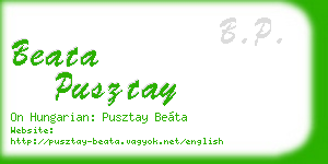 beata pusztay business card